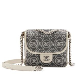 Chanel 2018 Square Camellia Double Flap Bag